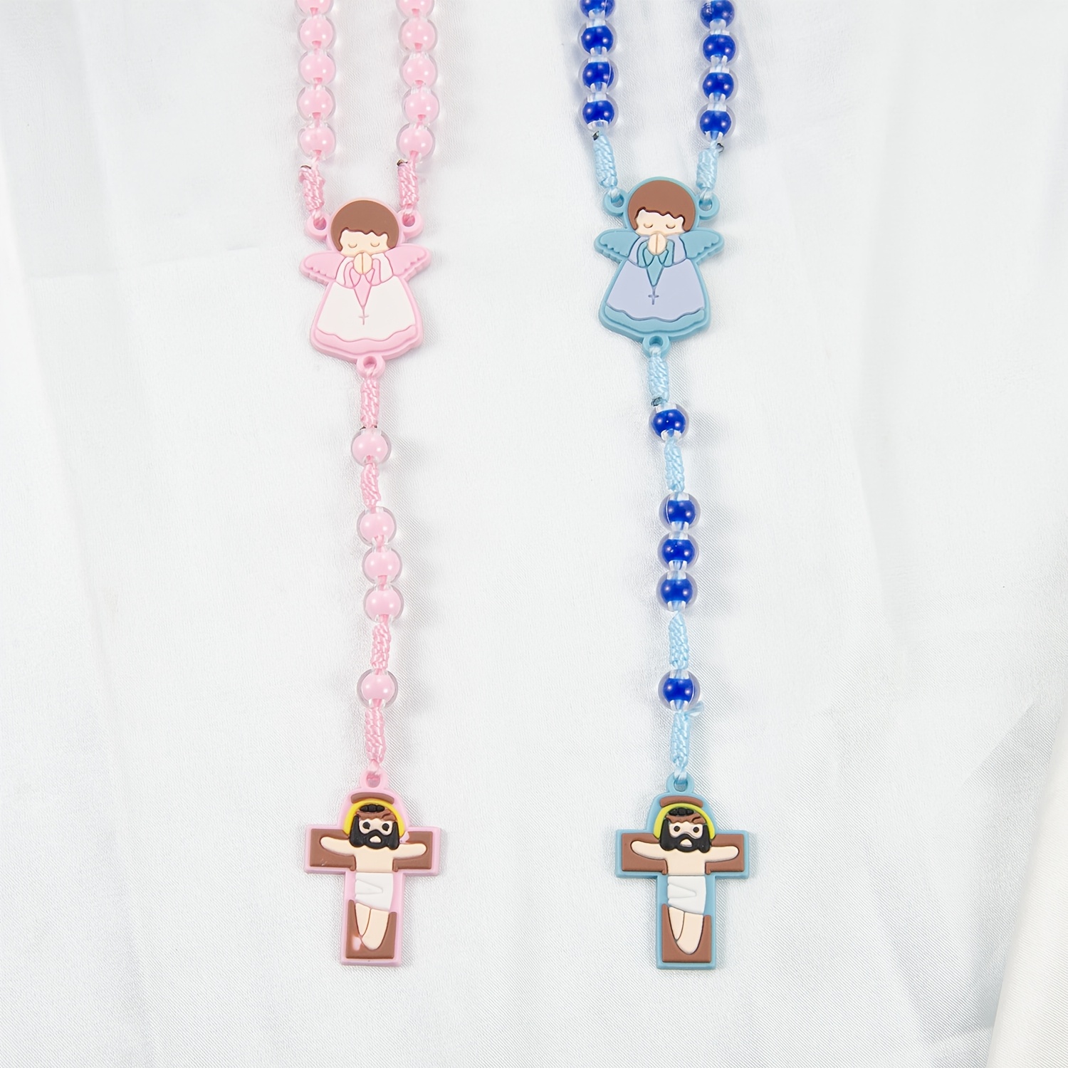 Exquisite Acrylic Silicone Religious Rosary Necklace, Unique Gift